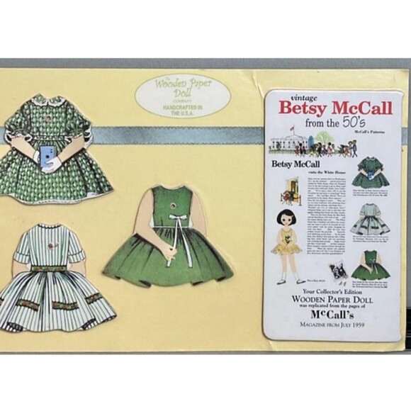 Betsy McCall from the 50s Wooden Paper Doll Set by Bethany Farms, Inc new VTG - Picture 2 of 4